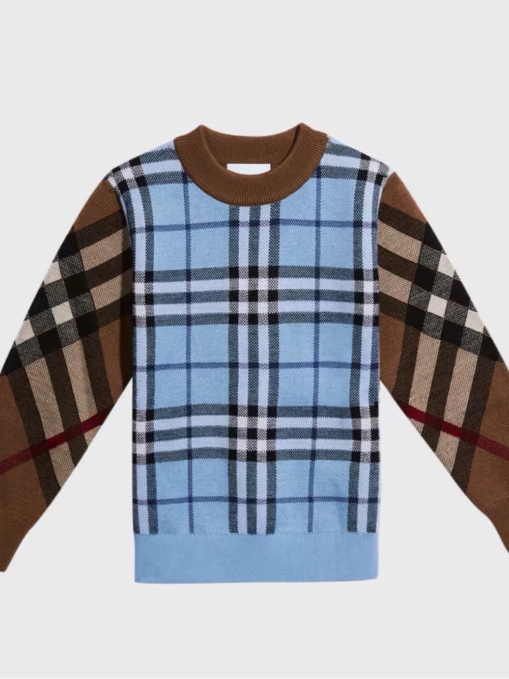 Burberry Boys Milo Checked Crewneck Sweater size 2Y